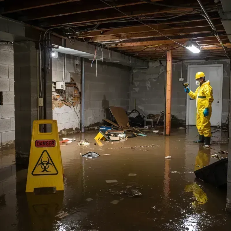 Flooded Basement Electrical Hazard in Mercer County, WV Property