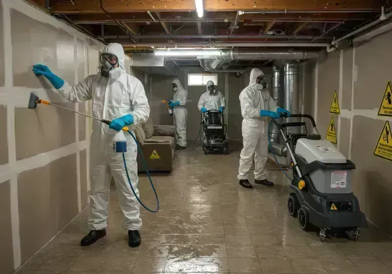 Basement Moisture Removal and Structural Drying process in Mercer County, WV